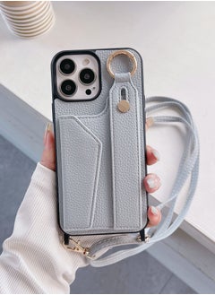 Suteni Back Cover Wristband Card Slots Leather Phone Case for iPhone 