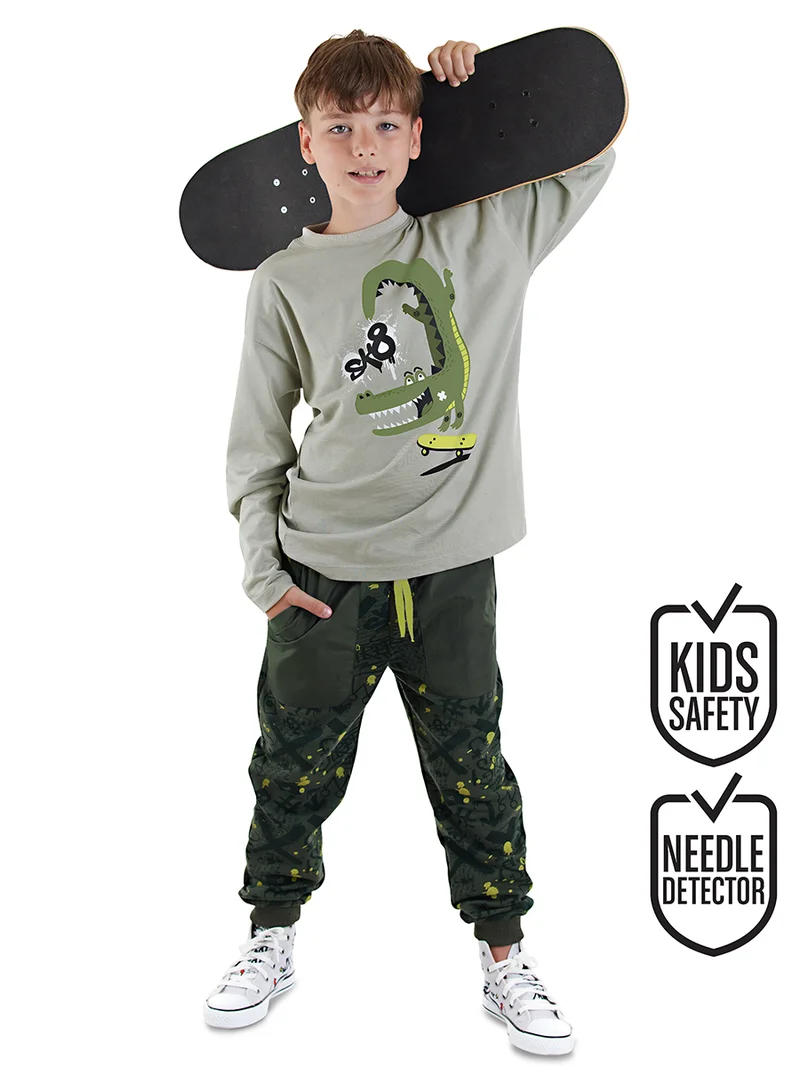 Denokids Croco Boy T-shirt Pants Set