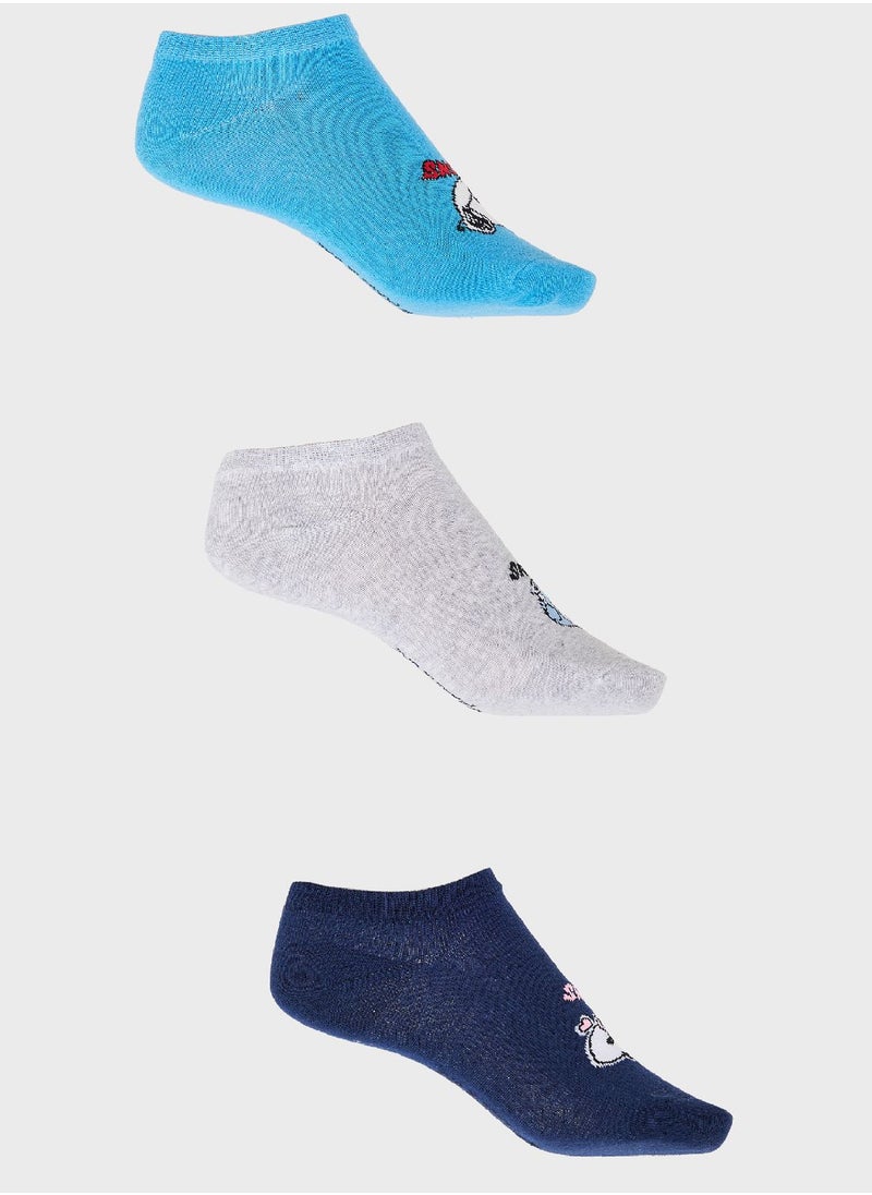 Peanuts - 3 Pack Low Cut Printed Socks - Image 1