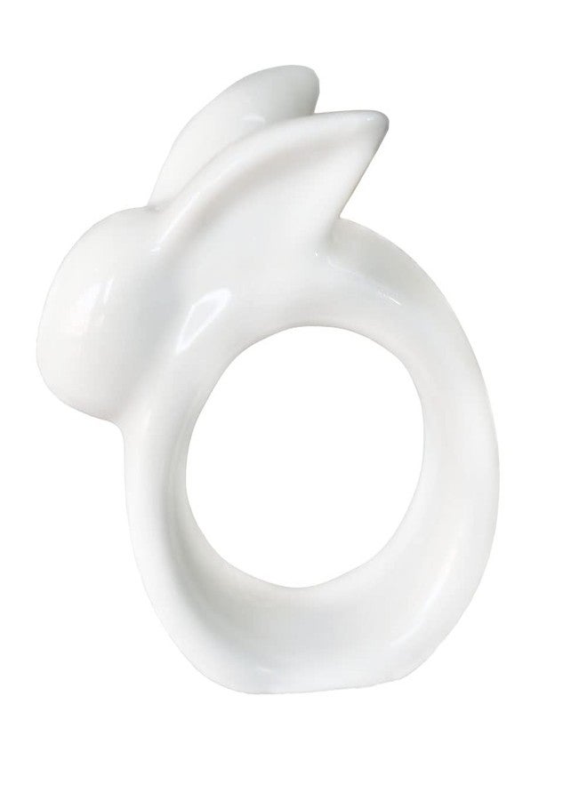 realideas Napkin Rings, Easter Bunny Napkin Rings for Easter Table Decor, Set of 6 Porcelain Rabbit Napkin Rings Holder for Easter Table Decor Dinning Room Dinner Spring Table Setting Decoration - Image 2