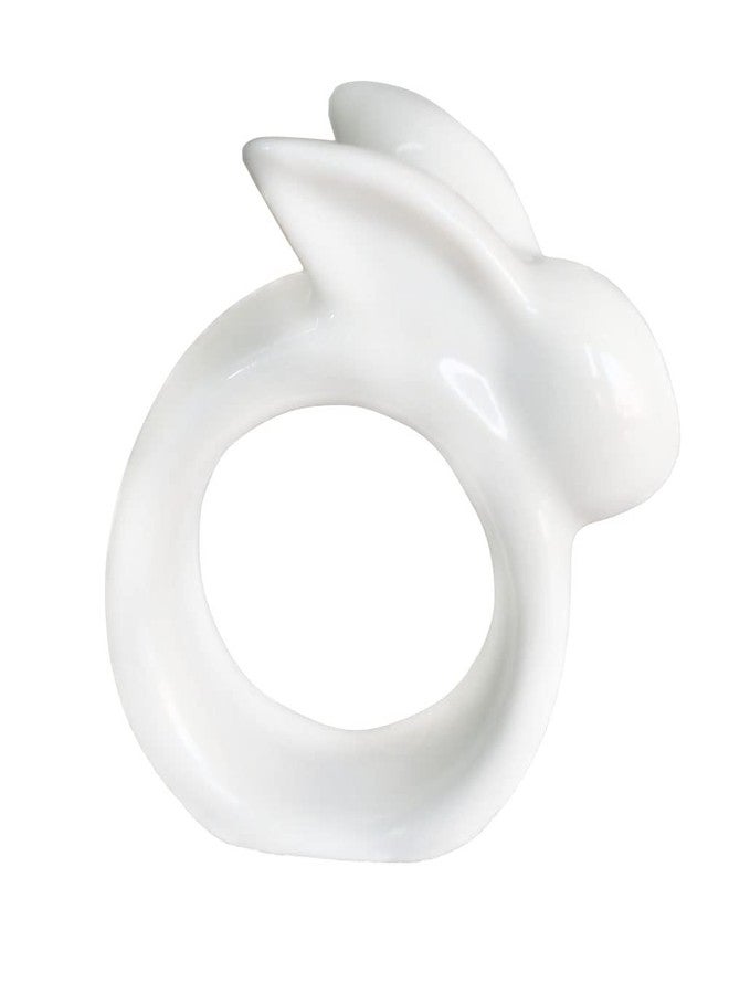 realideas Napkin Rings, Easter Bunny Napkin Rings for Easter Table Decor, Set of 6 Porcelain Rabbit Napkin Rings Holder for Easter Table Decor Dinning Room Dinner Spring Table Setting Decoration - Image 3