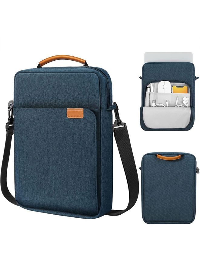 Vertical Laptop Bag Handheld Shoulder Crossbody Bag, Size: 13.3 Inch(Dark Blue)