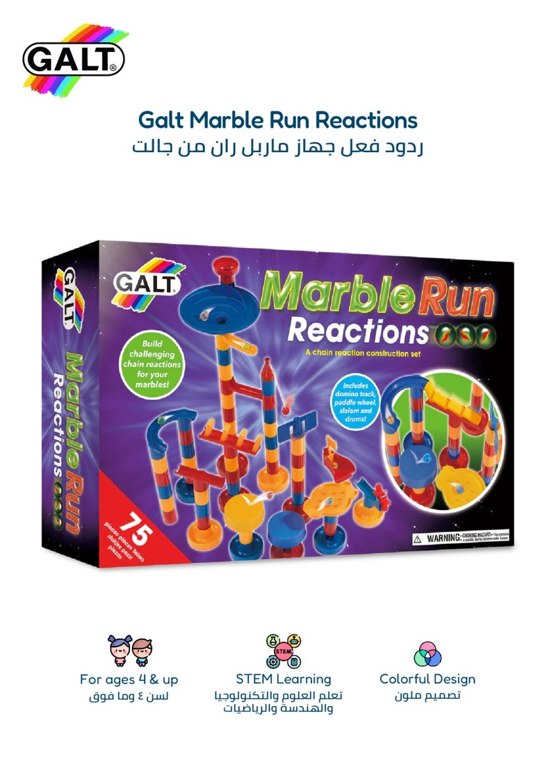 Galt Toys Marble Run Reactions | 75-Piece STEM Chain Reaction Toy | Build Fun Marble Maze | For Ages 4+ | No Batteries | Educational & Creative Play | 42x27x85 cm  - Image 1