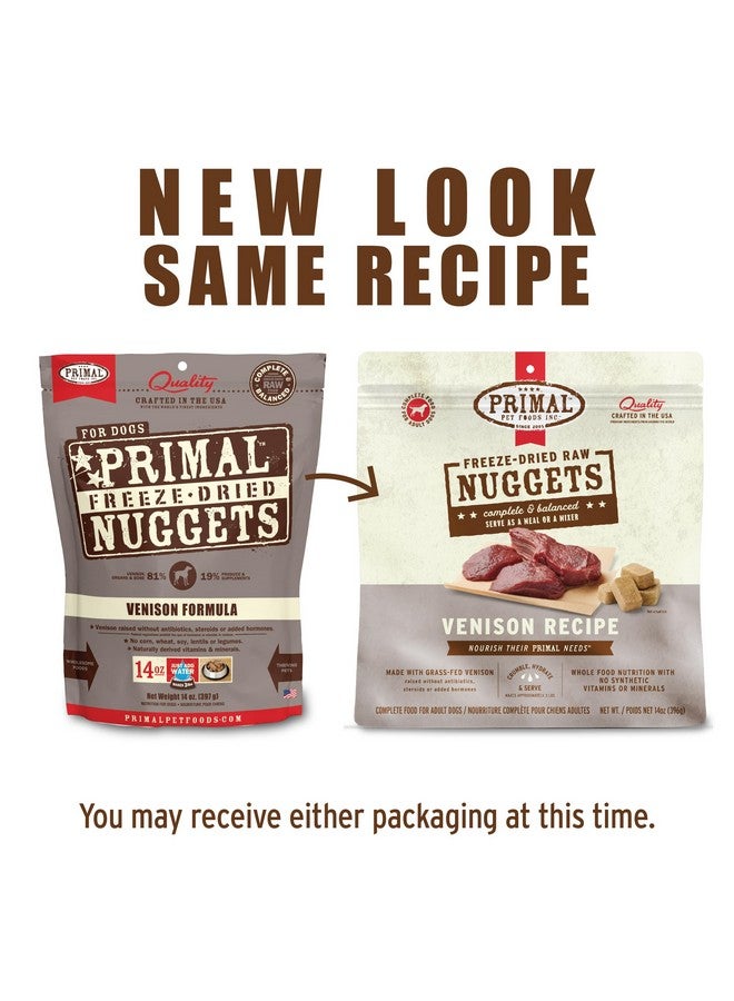 Primal Pet Foods Primal Freeze Dried Raw Dog Food Nuggets, Venison, Complete & Balanced Meal, Also Use as Topper or Treat, Premium, Healthy, Grain Free, High Protein Raw Dog Food, 14 oz - Image 2