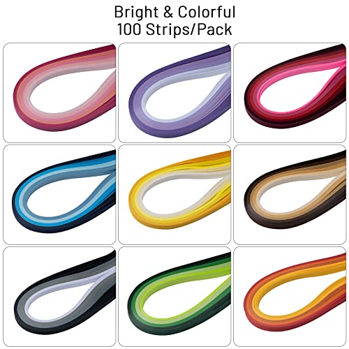 YURROAD Quilling Paper Strips Set 36 Colors 7mm Width 39cm Length 900 Strips for Art DIY Craft - Image 2