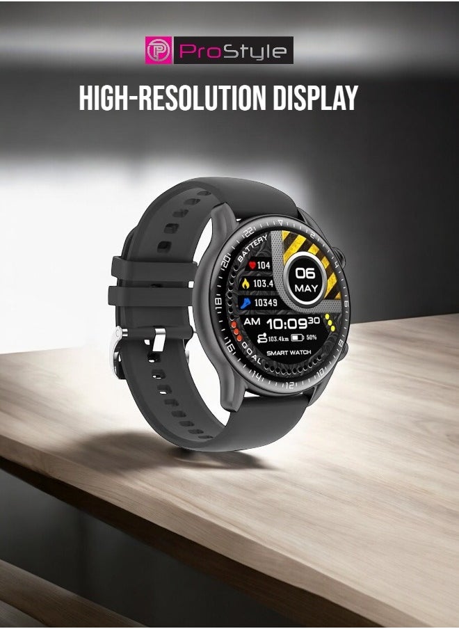 Prostyle Smart watch Cruise Collection with Bluetooth Calling, Water-Resistant, Oxygen/Heart Rate Monitor, Fitness Tracker for Men and Women, Compatible with Android & iOS – Black  - Image 4