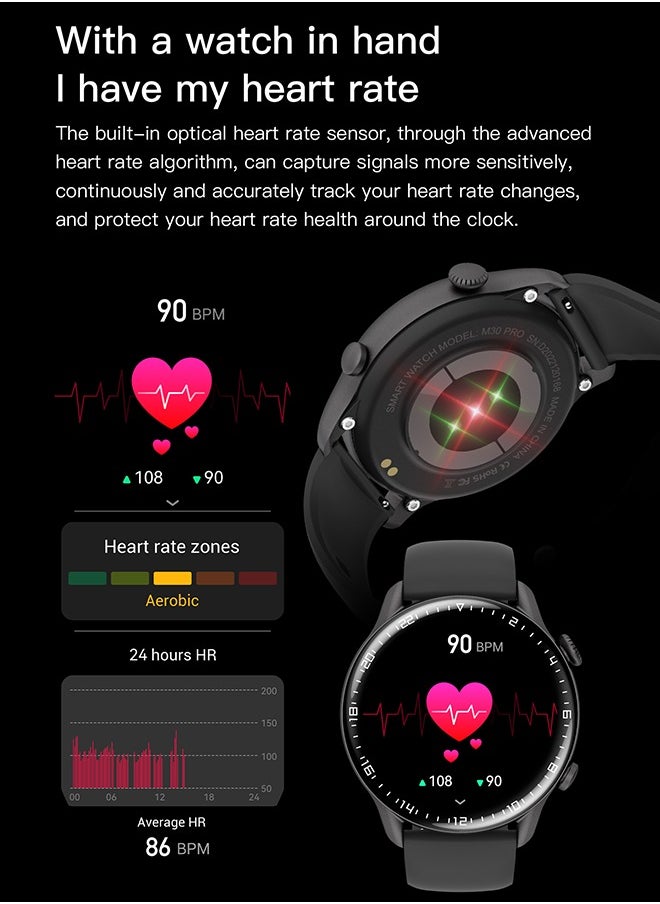 Prostyle Smart watch Cruise Collection with Bluetooth Calling, Water-Resistant, Oxygen/Heart Rate Monitor, Fitness Tracker for Men and Women, Compatible with Android & iOS – Black  - Image 3