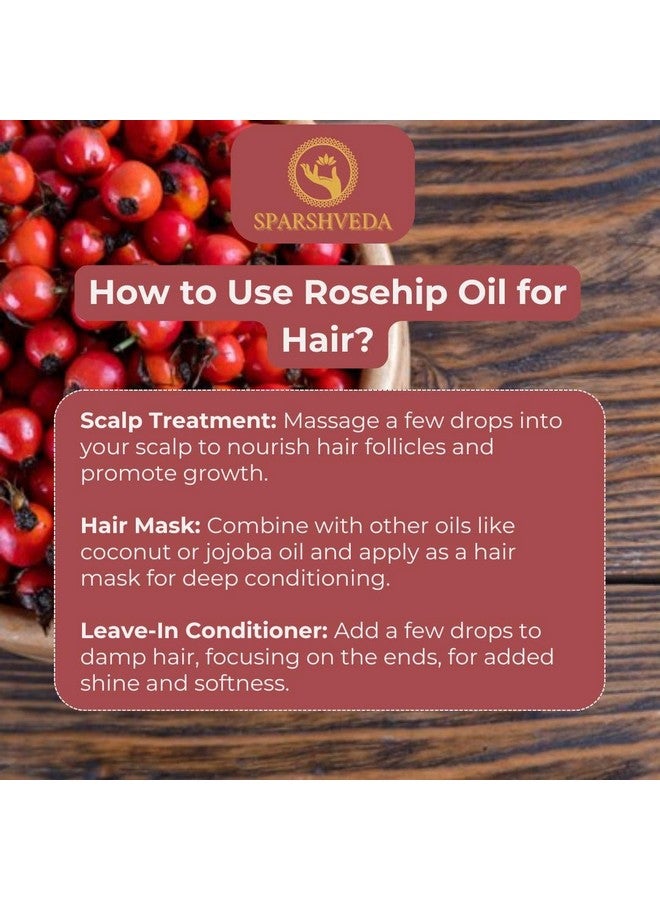 Sparshveda زيت الورد سبارشفيدا - زيت بذور الورد 100% نقي للوجه، البشرة، الشعر، الشفاه والجسم | زيت طبيعي لندبات حب الشباب، تدليك الوجه، مكافحة الشيخوخة، إصلاح البشرة الجافة - 120 مل - Image 5