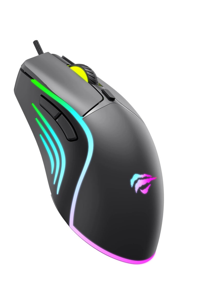 HAVIT WIRED GAMING MOUSE  MS1029 RGB lighting - Image 4