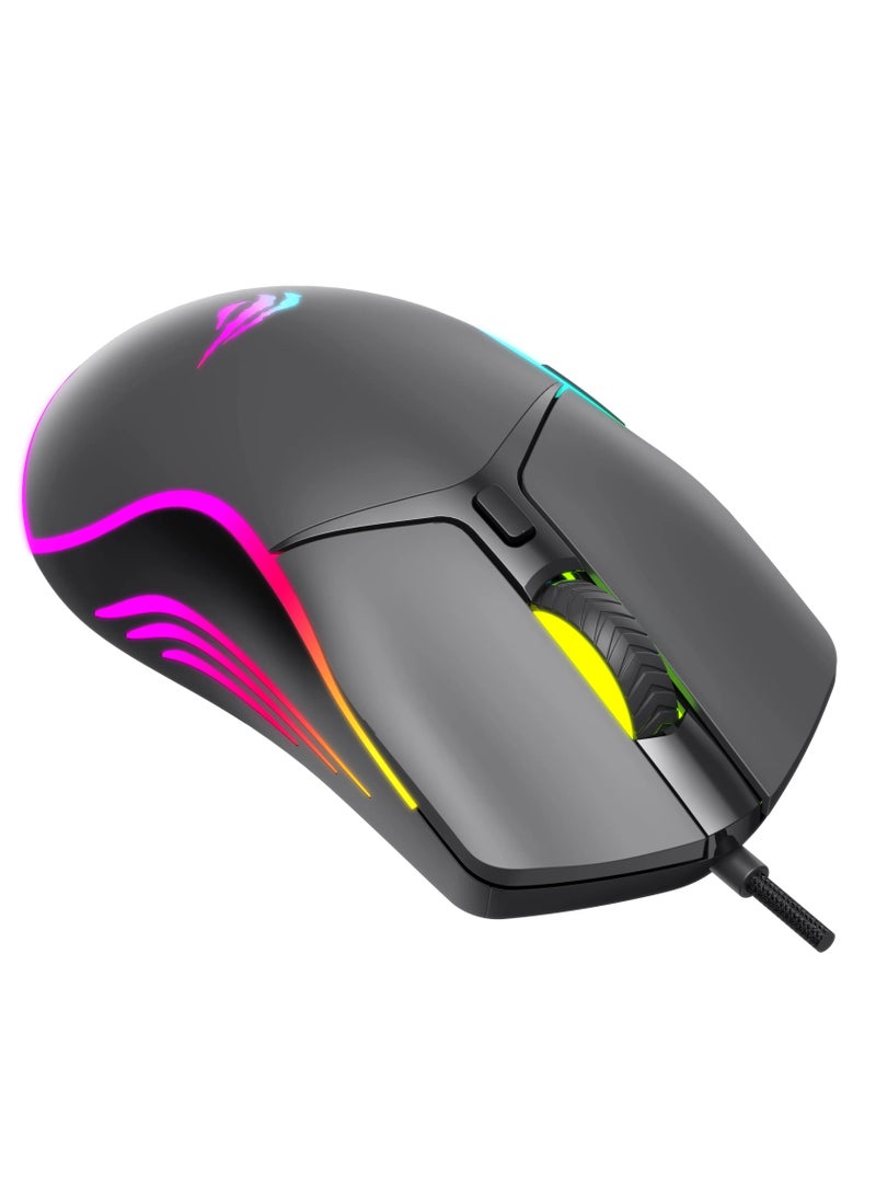 HAVIT WIRED GAMING MOUSE  MS1029 RGB lighting - Image 2
