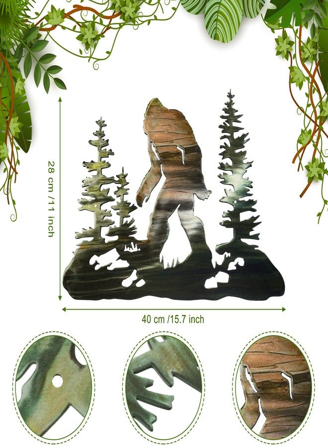 Demissle Bigfoot Sasquatch Gift Bigfoot Decor Big Foot Wall Art Sign Gift for Men 15.7 x 11 Inch Sasquatch Metal Yard Sign for Garage Garden Street Forest Christmas Decor Outdoor Indoor(Colorful) - Image 2