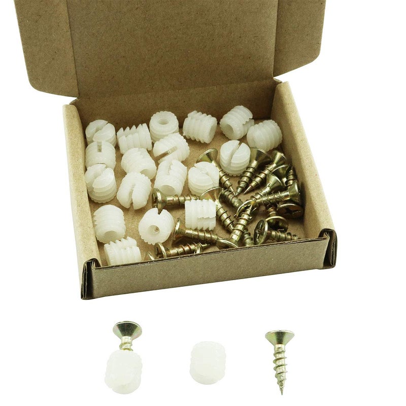 TAODAN 20PCS Plastic Dowel Inserts and Mounting Screws for Hinges - Image 1