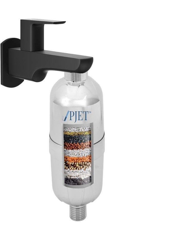 PJET Silver Hard Water Softener for Tap | Water Softener for Tap & Bathroom | Shower & Tap Filter for Hard Water | Water Purifier for Bathroom Use - Image 1