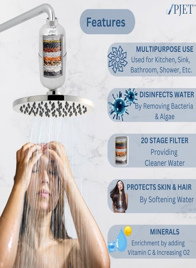 PJET Silver Hard Water Softener for Tap | Water Softener for Tap & Bathroom | Shower & Tap Filter for Hard Water | Water Purifier for Bathroom Use - Image 2