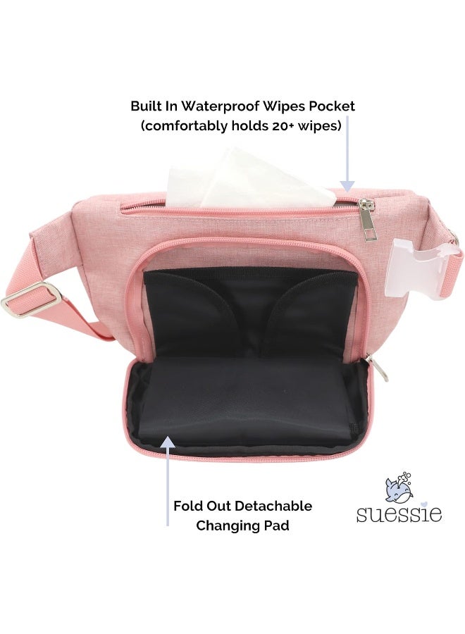 Suessie Fanny Pack Diaper Bag - with Baby Changing Pad & Waterproof Wipes Pocket - Stroller Organizer - Image 3