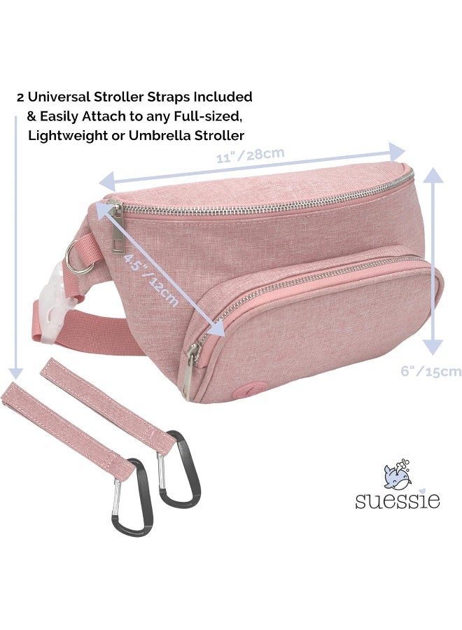 Suessie Fanny Pack Diaper Bag - with Baby Changing Pad & Waterproof Wipes Pocket - Stroller Organizer - Image 4