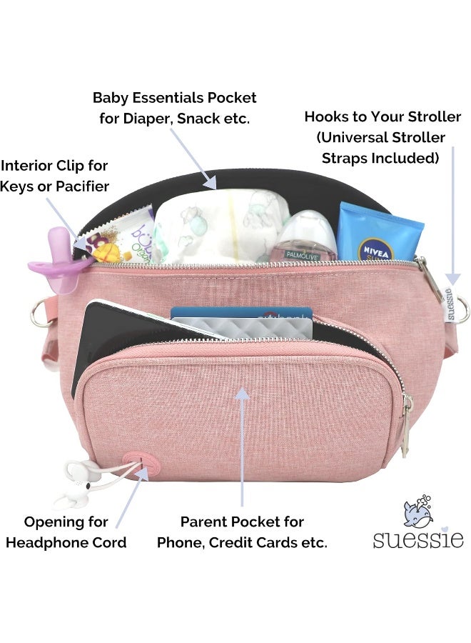 Suessie Fanny Pack Diaper Bag - with Baby Changing Pad & Waterproof Wipes Pocket - Stroller Organizer - Image 2