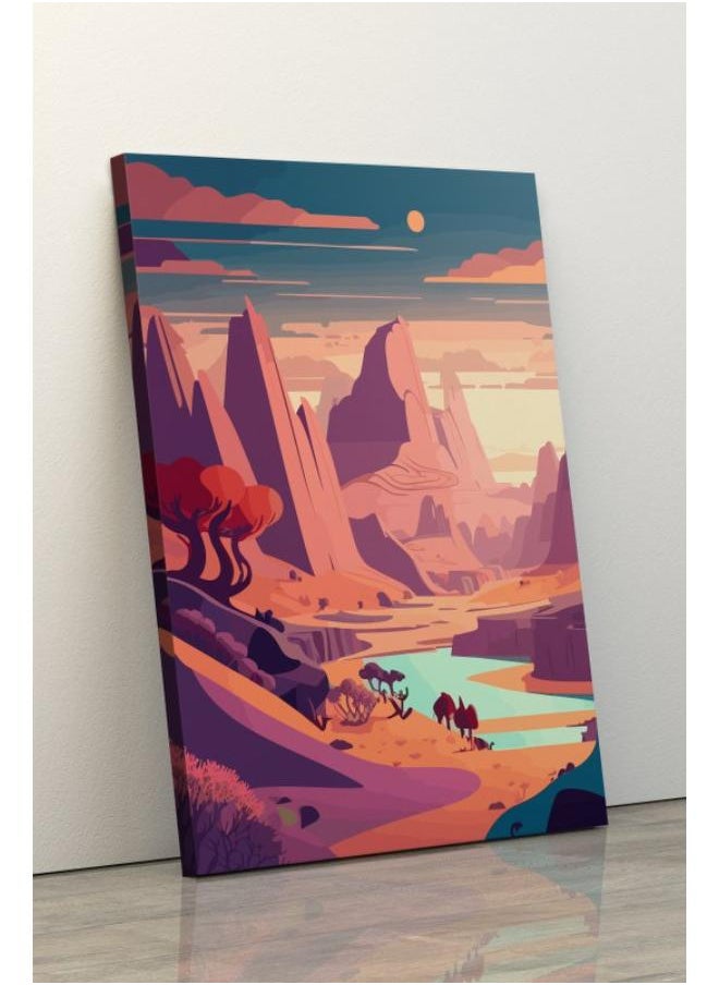 Home Gallery Mountain River and Desert Landscape with sunset Posters  - Image 3