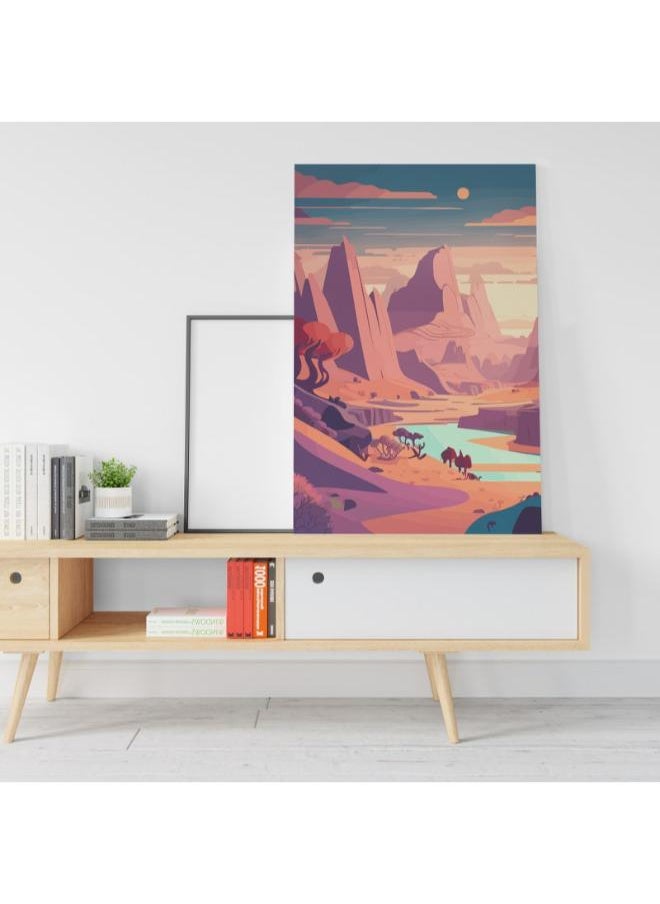 Home Gallery Mountain River and Desert Landscape with sunset Posters  - Image 2
