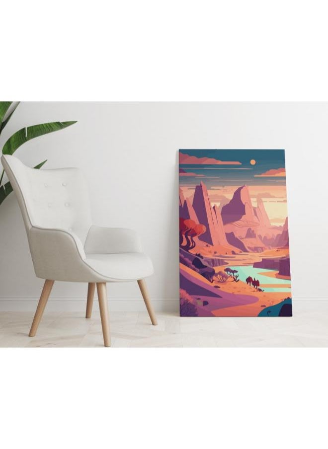 Home Gallery Mountain River and Desert Landscape with sunset Posters  - Image 4
