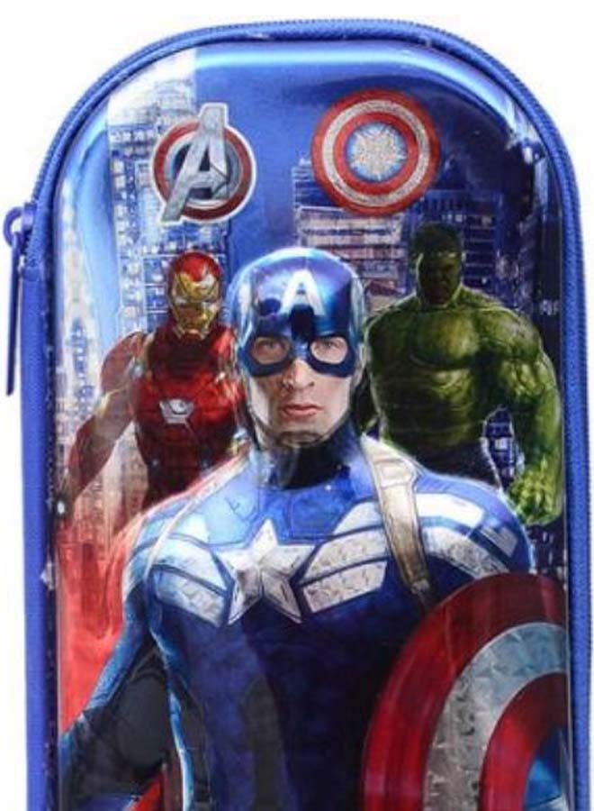 3D Captain America Hero Printed Pencil Case Multicolour - Image 2
