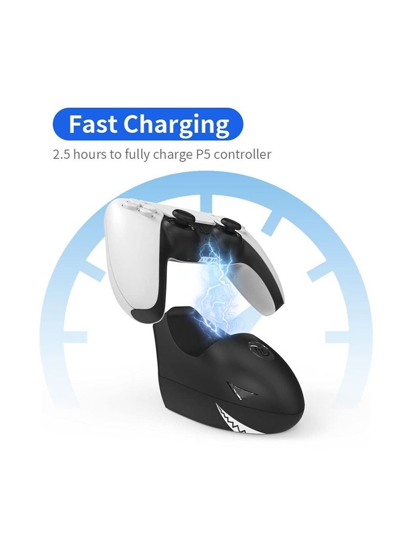Captaintech PS5 Controller Charging Stand, with Unique Shape Supports wall mount Compatible with PS5 controller PS5 DualSense controller Charging Station Fast PS5 DualSense Charging with LED indicator (Black) - Image 3