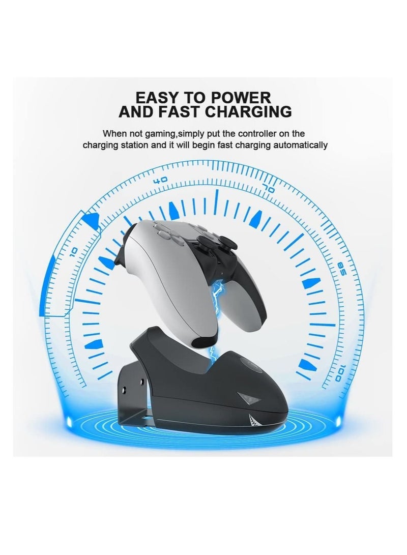 Captaintech PS5 Controller Charging Stand, with Unique Shape Supports wall mount Compatible with PS5 controller PS5 DualSense controller Charging Station Fast PS5 DualSense Charging with LED indicator (Black) - Image 5
