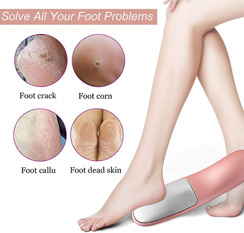 Beauté Secrets Luxury Foot Scrubber with Stand, Never-Cut-Your-Feet Foot File Callus Remover - Safe to Use | Comfortable Foot Scraper Feet Scrubber Dead Skin Remover, Best Home Pedicure Foot Care Tool, Pink - Image 4