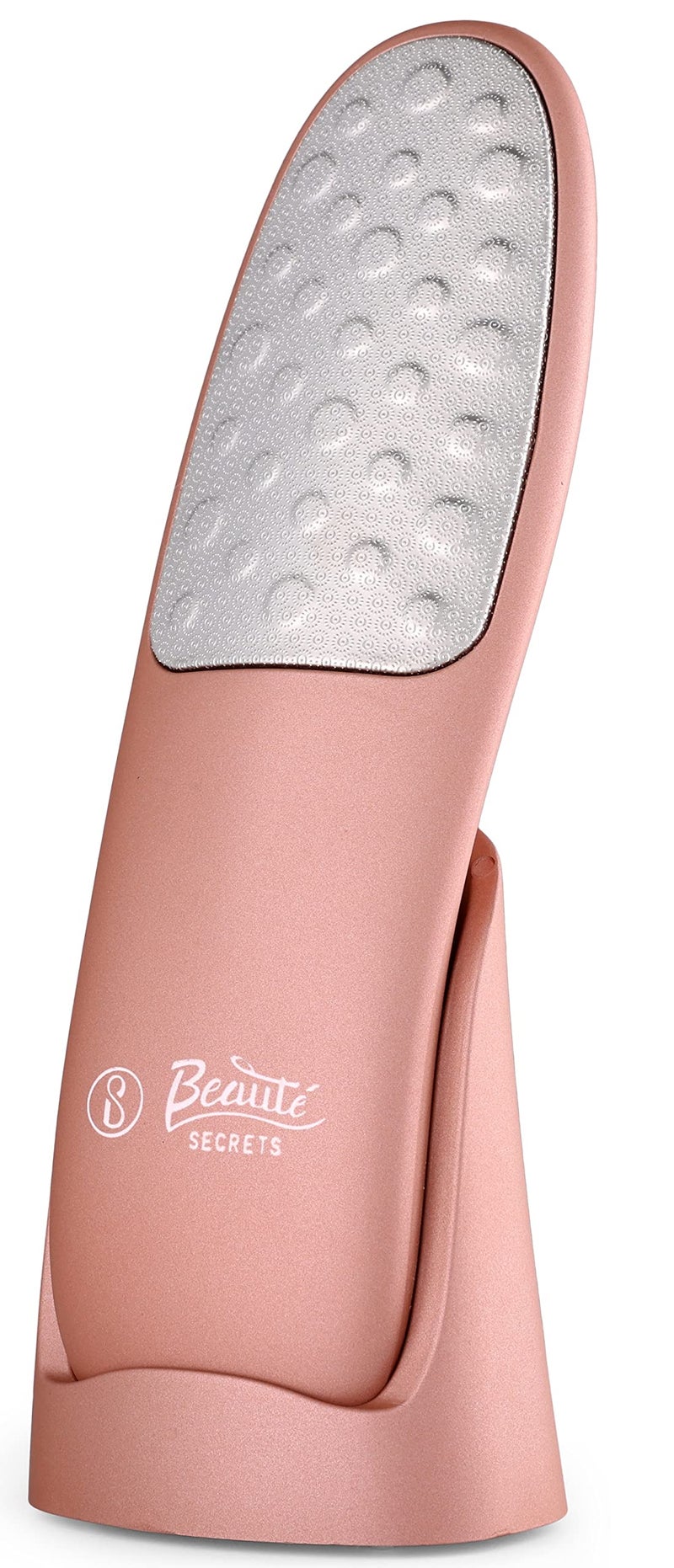 Beauté Secrets Luxury Foot Scrubber with Stand, Never-Cut-Your-Feet Foot File Callus Remover - Safe to Use | Comfortable Foot Scraper Feet Scrubber Dead Skin Remover, Best Home Pedicure Foot Care Tool, Pink - Image 1