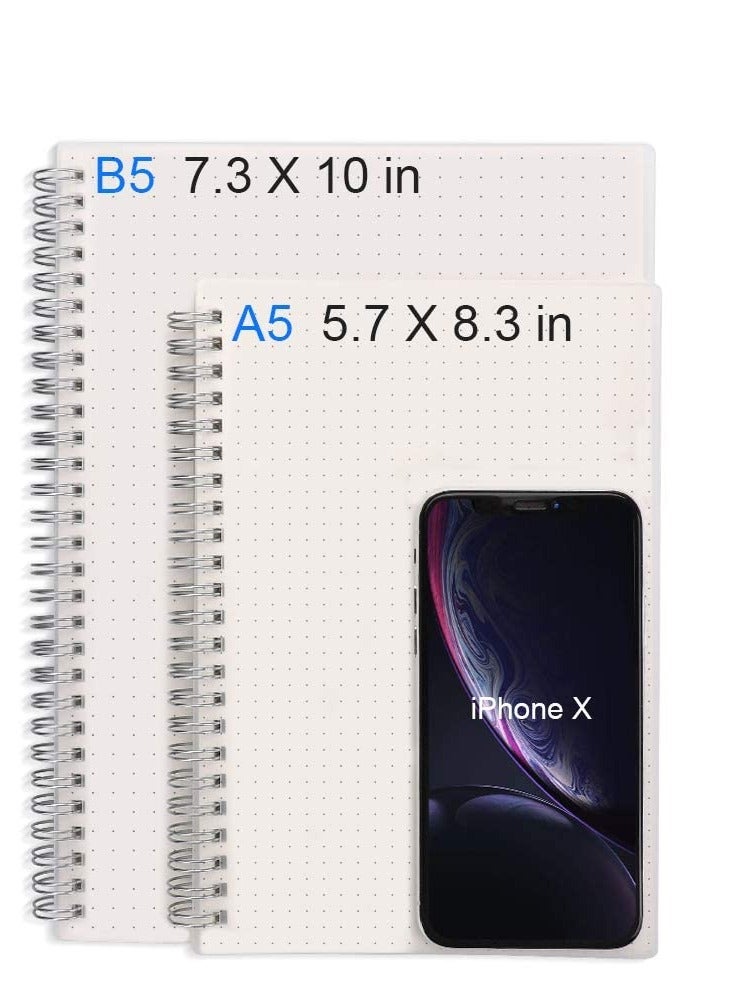 SYOSI دفتر ملاحظات Dot Grid حلزوني مكون من 3 قطع - دفتر ملاحظات منقط بنقاط، 160 صفحة، دفاتر ملاحظات للعمل والمستلزمات المدرسية والمنزل، ورق سميك 80 جرام لكل متر مربع، 5.7 × 8.3 بوصة - Image 4