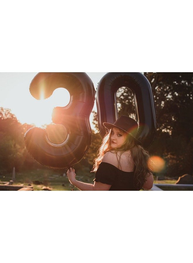 Mluchee Number 0 Balloons 40 Inch Jumbo Black Foil Mylar Number Balloons For 10 20 30 40 50 60 Numbers Balloon Birthday Decorations Anniversary Event - Image 3