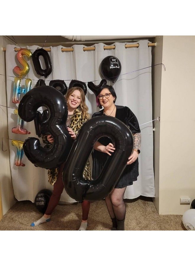 Mluchee Number 0 Balloons 40 Inch Jumbo Black Foil Mylar Number Balloons For 10 20 30 40 50 60 Numbers Balloon Birthday Decorations Anniversary Event - Image 4