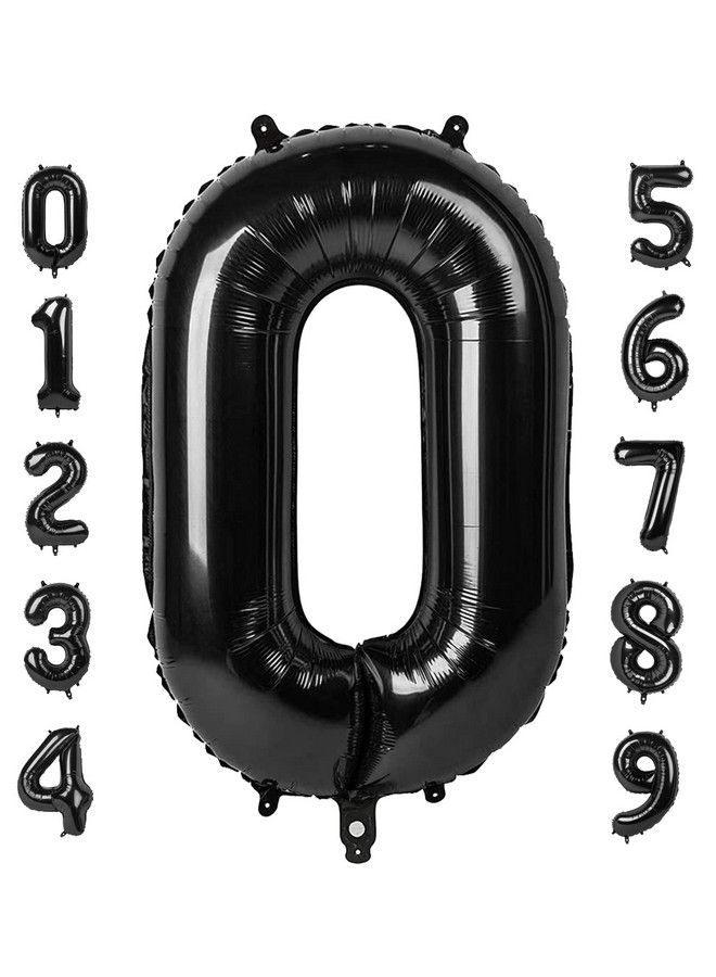 Mluchee Number 0 Balloons 40 Inch Jumbo Black Foil Mylar Number Balloons For 10 20 30 40 50 60 Numbers Balloon Birthday Decorations Anniversary Event - Image 2