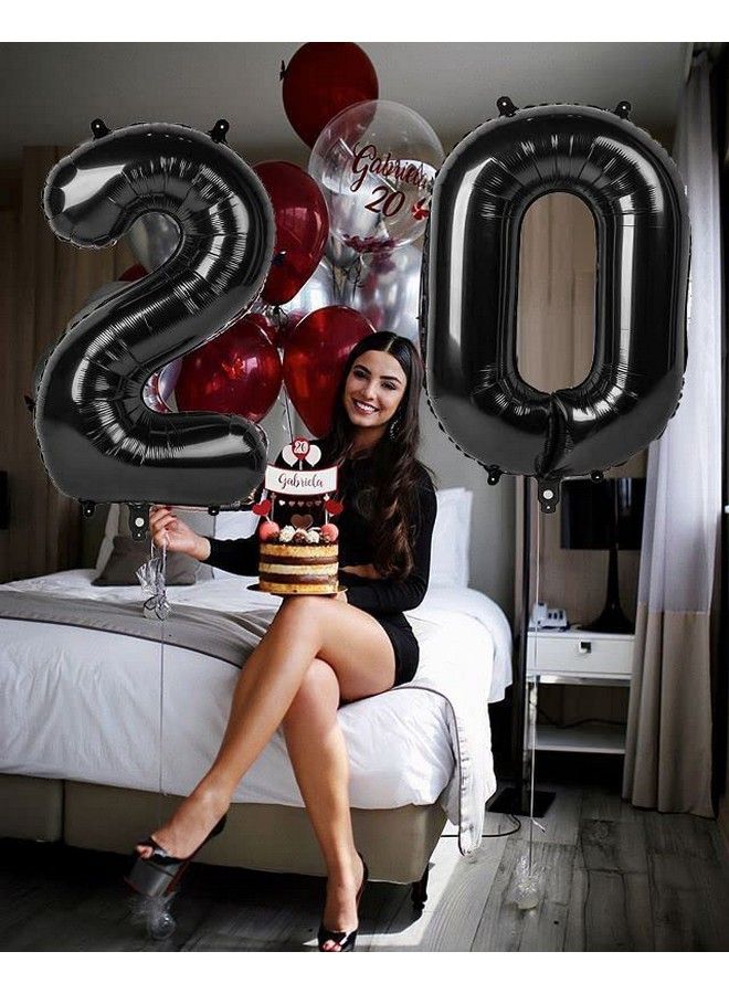 Mluchee Number 0 Balloons 40 Inch Jumbo Black Foil Mylar Number Balloons For 10 20 30 40 50 60 Numbers Balloon Birthday Decorations Anniversary Event - Image 5