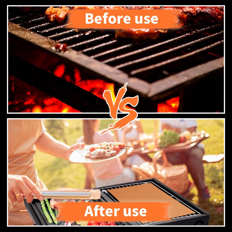 WIBIMEN Grill Mats for Outdoor Grill, Copper 7pcs Grill Mat, 100% Non-Stick PFOA Free 15.75 x 13", Heavy Duty, Reusable and Easy to Clean - Gas Charcoal & Electric BBQ - Image 3