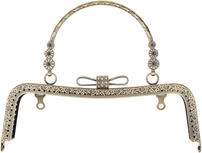 klarako Metal Purse Frames Clutch Handle Bag Kiss Clasp Lock DIY Craft Handmade 20cm - Image 1
