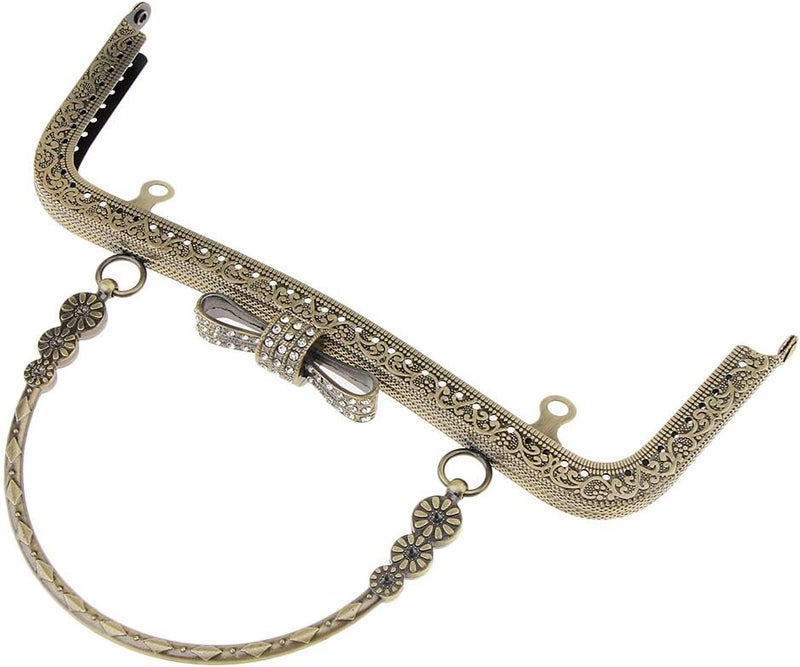 klarako Metal Purse Frames Clutch Handle Bag Kiss Clasp Lock DIY Craft Handmade 20cm - Image 5
