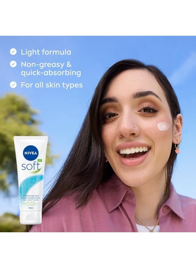 نيفيا كريم مرطب ومنعش للوجه والجسم واليدين بفيتامين E وزيت الجوجوبا 75 مل - Image 5