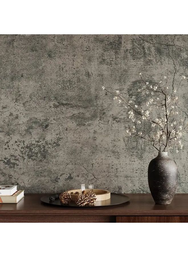 23.62 inch Wide Gray Concrete Wallpaper Self Adhesive Vinyl Waterproof Easy to Apply Textured for Bathroom Kitchen Bedroom - Image 3