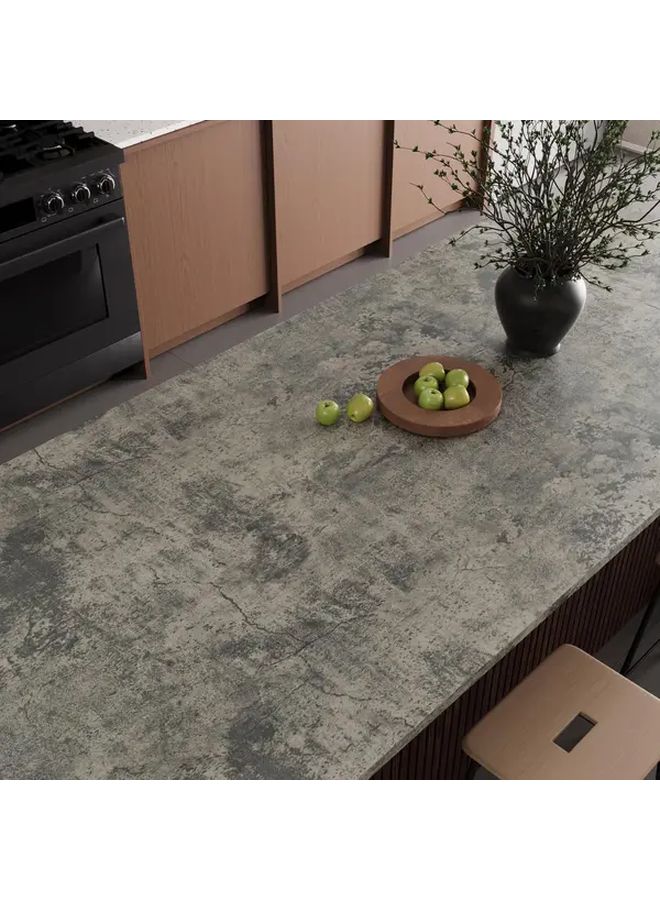 23.62 inch Wide Gray Concrete Wallpaper Self Adhesive Vinyl Waterproof Easy to Apply Textured for Bathroom Kitchen Bedroom - Image 5