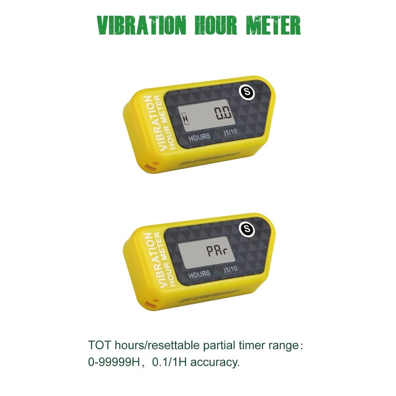 YOOREAL Vibration Hour Meter,Maintenance Hours for Gas Diesel Engine Powered Generator Compressor Motorcycle Snowblower Trailer Motor Grader Pressure Washer - Image 3