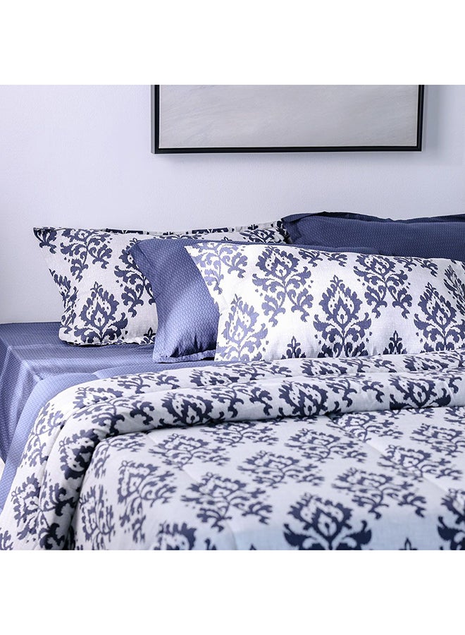 DANUBE HOME Danube Home Bliss 6 Piece Super King Comforter Set 260x260 cm Lt. Grey | Cotton /Viscos -180 Thread Count Breathable Bedding Sheet And Pillow Cases For Bedroom  - Image 1