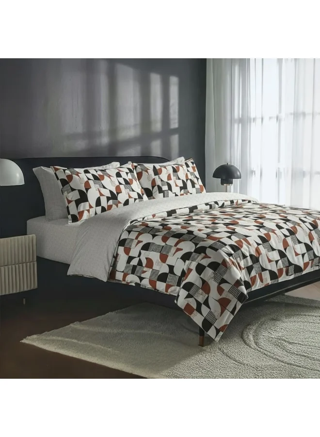 DANUBE HOME Danube Home Bliss 6 Piece Super King Comforter Set 260x260 cm Lt. Grey | Cotton /Viscos -180 Thread Count Breathable Bedding Sheet And Pillow Cases For Bedroom