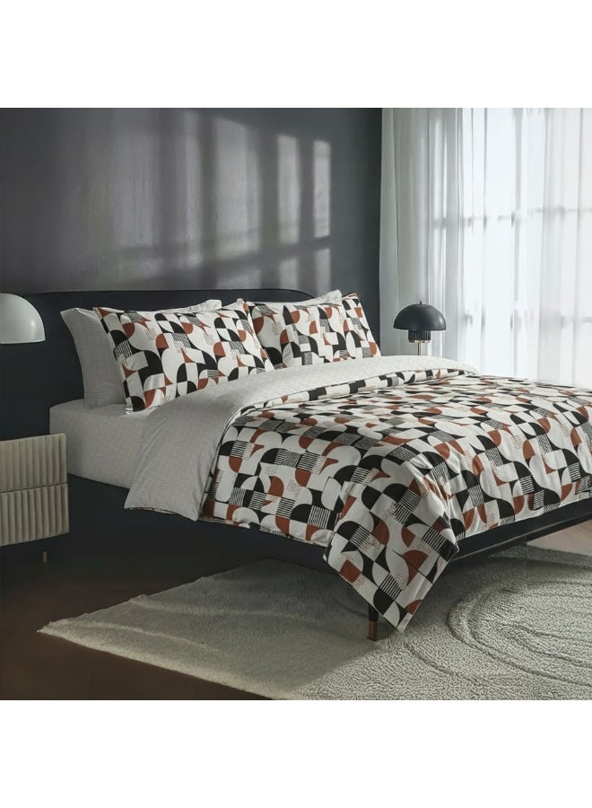 Danube Home Bliss 6 Piece Super King Comforter Set 260x260 cm Lt. Grey | Cotton /Viscos -180 Thread Count Breathable Bedding Sheet And Pillow Cases For Bedroom - Image 1