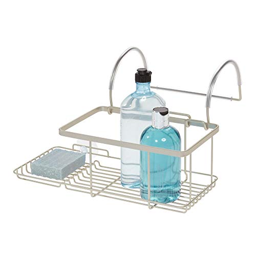 iDesign 23825EU Everett Drill Bathroom Storage Small Metal Hanging Tray Bath Caddy for Soap Cosmetics Books Tablet and Phone Matte Silver 307 cm x 26 cm x 17 cm