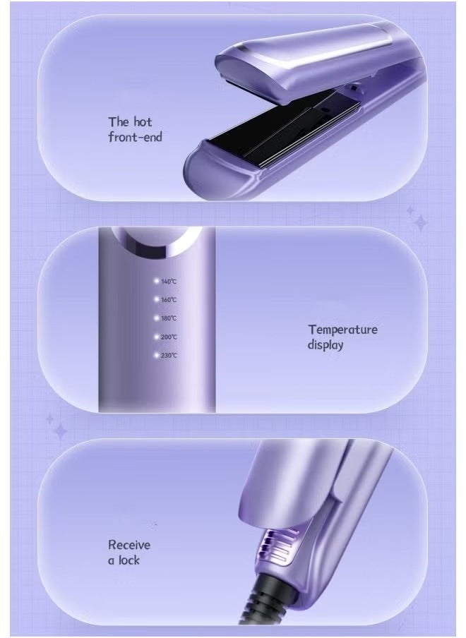 Ceramic Hair Straightener and Curler 30mm - Five-Level Temperature Control, Fast Heat-up, Negative Ion Technology, Damage Protection (Purple) - pzsku/ZA4F63EBB286957672566Z/45/_/1736497743/c95193e6-0abe-42fd-b4b2-228e73365ffc