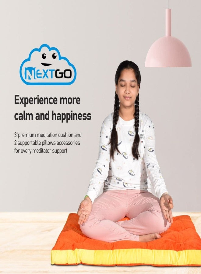 NEXTGO Meditation Yoga Floor Cushion Mat with 2 Yoga Pillows - Image 2