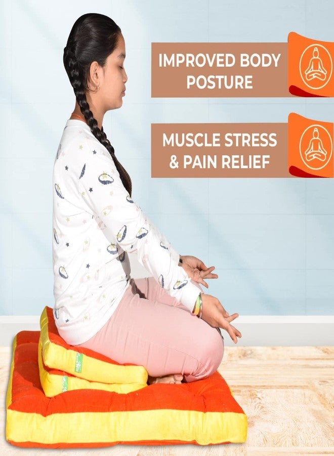 NEXTGO Meditation Yoga Floor Cushion Mat with 2 Yoga Pillows - Image 4