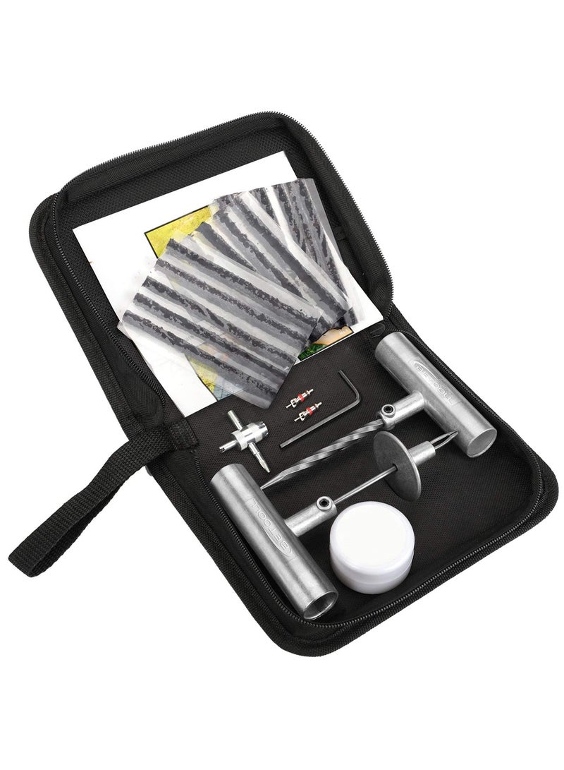 SYOSI Tire Repair Kit, 24 Pcs Tire Patch Kit with Plugs to Fix Punctures and Plug Flats for Car, Motorcycle, ATV, Jeep, Truck, Tractor Flat Tire Puncture Repair, Universal Tubeless Tire Repair - Image 1