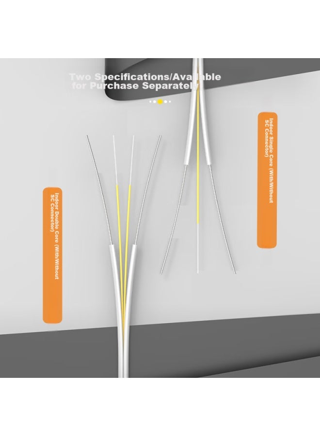 Sk-link Telecom-grade Indoor Fiber Optic Cable, 1 Core 2 Steel Wire Single-mode Single-core Fiber Optic Cable, Butterfly-shaped 50-meter Fiber Optic Home Installation Mobile Union Fiber Optic Patch Cord Snglsm-50m - Image 5